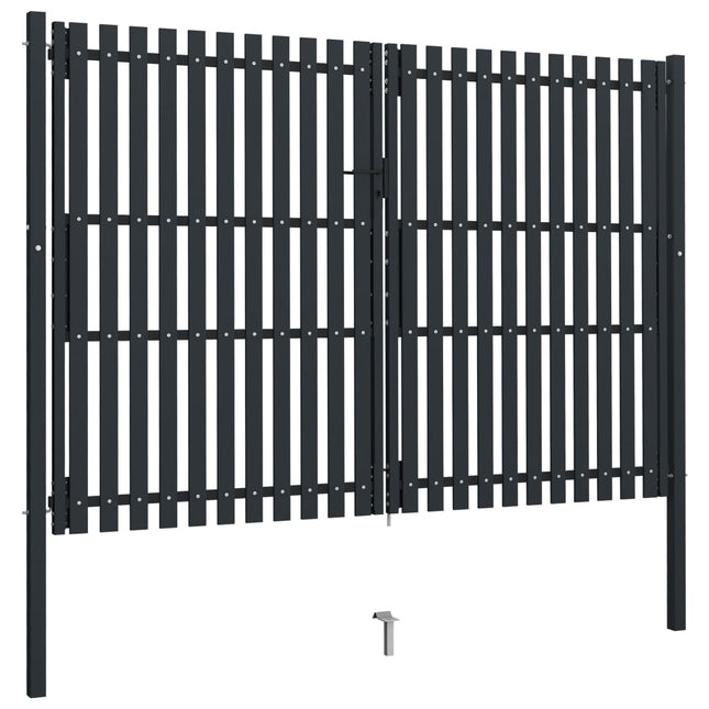 Cancello per Recinzione Doppio in Acciaio 306x250 cm Antracite