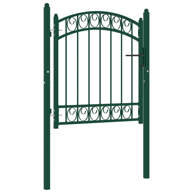 Cancello per Recinzione ad Arco in Acciaio 100x100 cm Verde