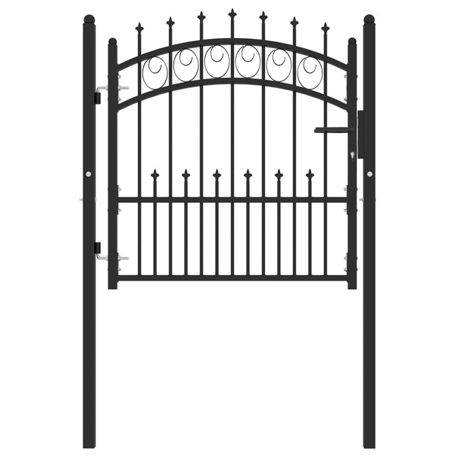 Cancello per Recinzione con Punte in Acciaio 100x100 cm Nero