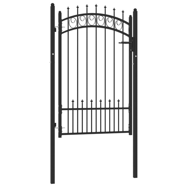 Cancello per Recinzione con Punte in Acciaio 100x150 cm Nero