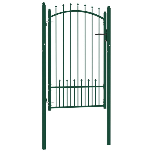 Cancello per Recinzione con Punte in Acciaio 100x150 cm Verde