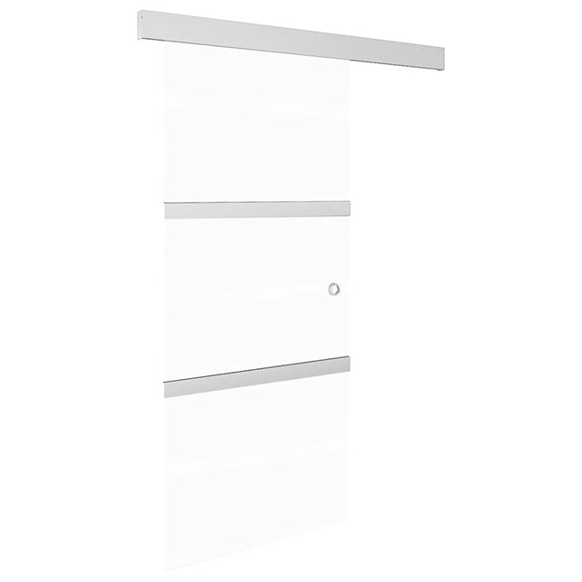 Porta Scorrevole in Vetro ESG e Alluminio 90x212cm Argento