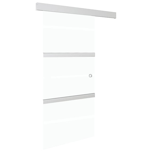Porta Scorrevole Fermi Vetro ESG e Alluminio Argento 90x205 cm