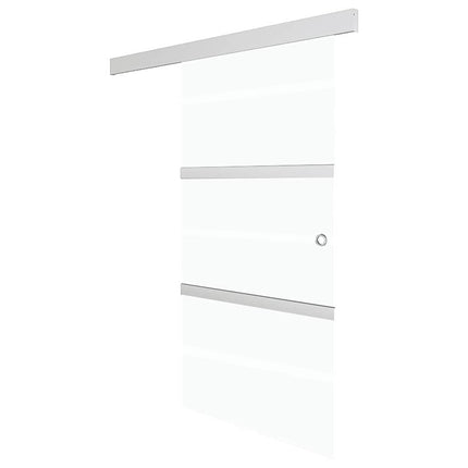Porta Scorrevole in Vetro ESG e Alluminio 76x212 cm Argento