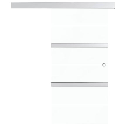 Porta Scorrevole in Vetro ESG e Alluminio 76x212 cm Argento