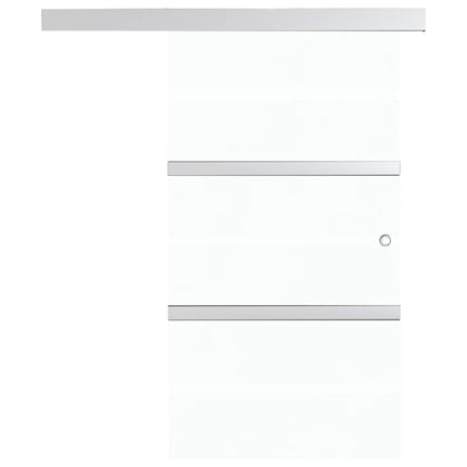 Porta Scorrevole in Vetro ESG e Alluminio 102,5x212 cm Argento
