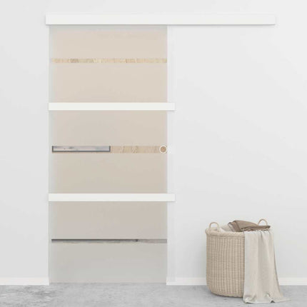 Porta Scorrevole in Vetro ESG e Alluminio 102,5x212 cm Argento