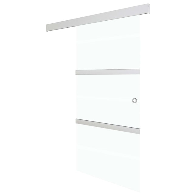 Porta Scorrevole con Fermi in Vetro ESG e Alluminio 76x205 cm