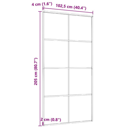 Porta Scorrevole in Vetro ESG e Alluminio 102,5x205 cm Nera