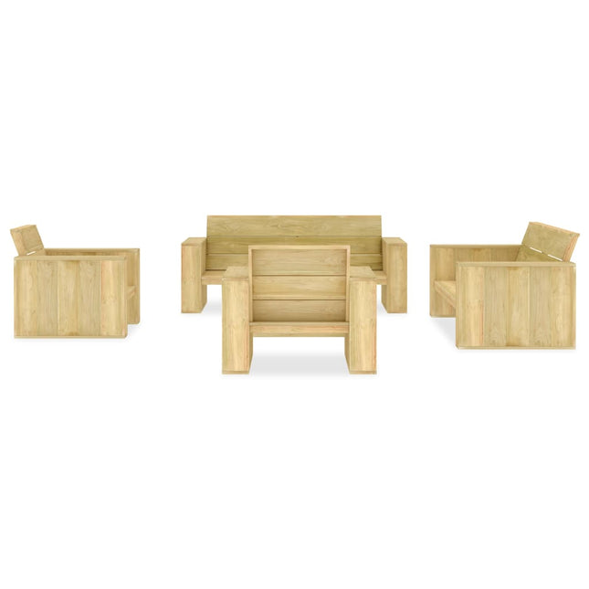 Set Divani da Giardino 5 pz in Legno di Pino Impregnato