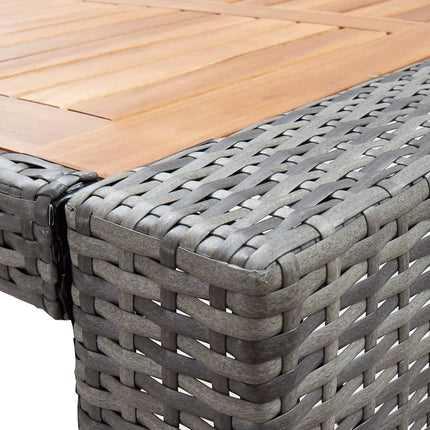 Set da Bar da Giardino 5 pz Polyrattan e Legno Acacia Grigio