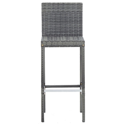 Set da Bar da Giardino 5 pz Polyrattan e Legno Acacia Grigio