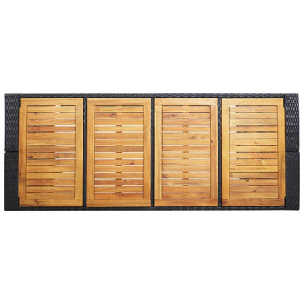 Set da Bar da Giardino 9 pz Polyrattan e Legno di Acacia Nero