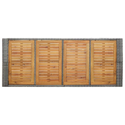 Set da Bar da Giardino 9 pz Polyrattan e Legno Acacia Grigio