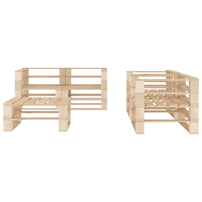 Set Divani da Giardino Pallet 5 pz in Legno