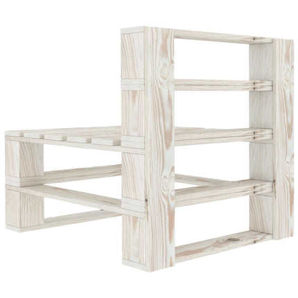 Divano da Giardino a Pallet 3 Posti Bianco in Legno