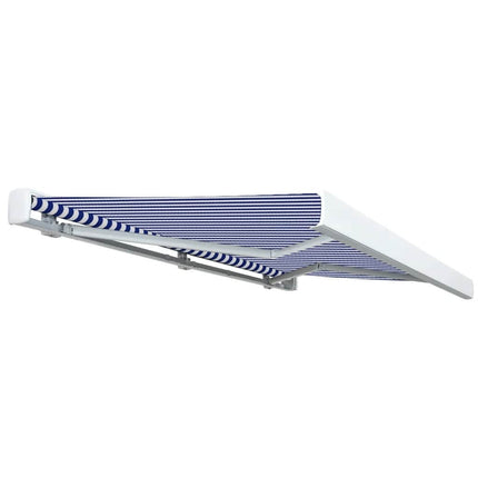 Tenda a Cassonetto Motorizzata 350x250 cm Blu e Bianco