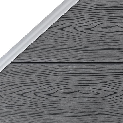 Pannelli Recinzione WPC 7 Quadrati 1 Inclinato 1311x186cm Grigi