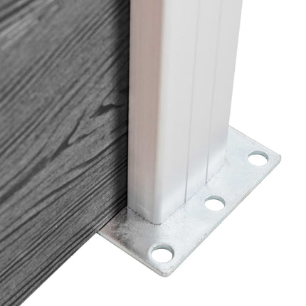 Pannelli Recinzione WPC 8 Quadrati 1 Inclinato 1484x186cm Grigi