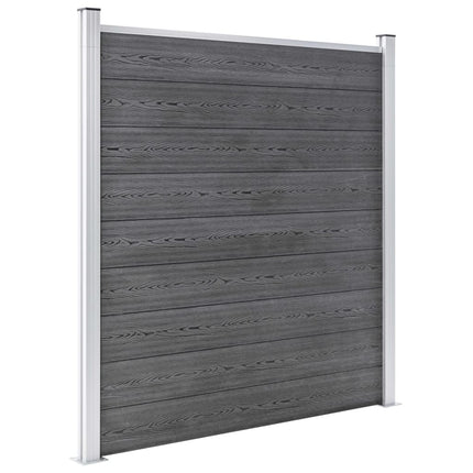 Pannelli Recinzione WPC 9 Quadrati 1 Inclinato 1657x186cm Grigi