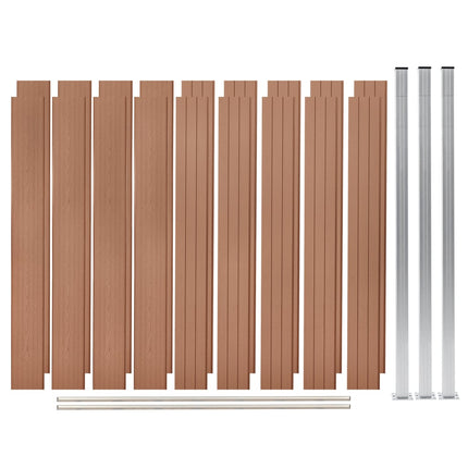 Set Pannelli Recinzione in WPC 2 Quadrati 353x187 cm Marrone