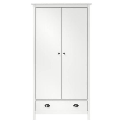 Armadio a 2 Ante Hill Bianco 89x50x170cm in Legno di Pino