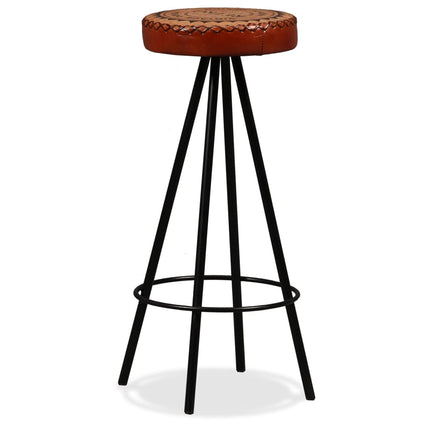 Set per Bar 9 pz in Legno Massello di Acacia Vera Pelle e Tela