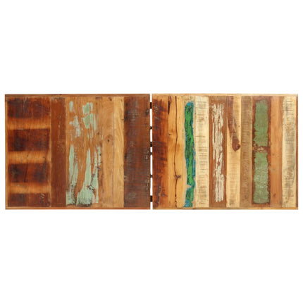 Set da Bar 9 pz in Legno Massello di Recupero Vera Pelle e Tela