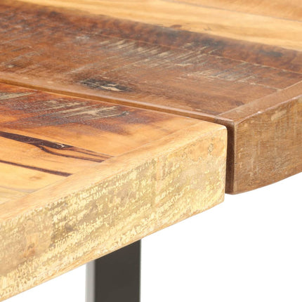 Set da Bar 9 pz in Legno Massello di Recupero Vera Pelle e Tela