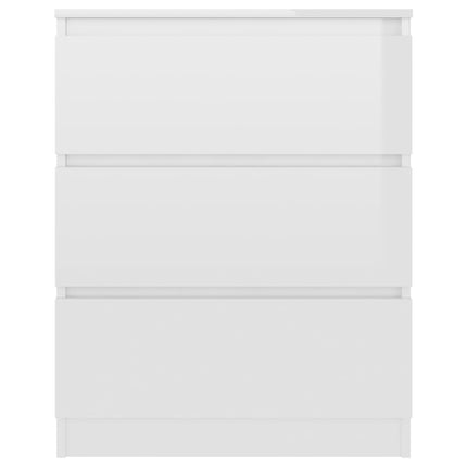Credenza Bianco Lucido 60x35x76 cm in Legno Compensato