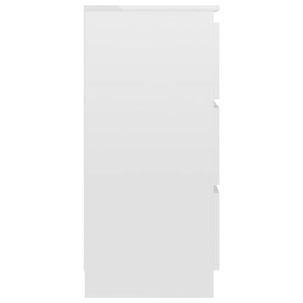 Credenza Bianco Lucido 60x35x76 cm in Legno Compensato