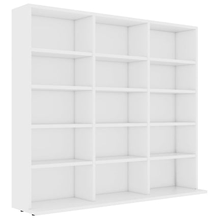 Armadietto Porta CD Bianco 102x23x89,5 cm in Legno Multistrato