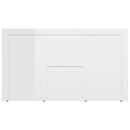 Credenza Bianco Lucido 120x36x69 cm in Legno Multistrato