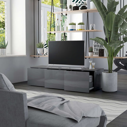 Mobile Porta TV Grigio Lucido 120x34x30 cm in Legno Multistrato