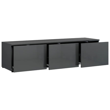 Mobile Porta TV Grigio Lucido 120x34x30 cm in Legno Multistrato
