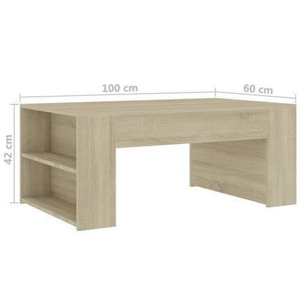 Tavolino da Salotto Rovere Sonoma 100x60x42cm Legno Multistrato