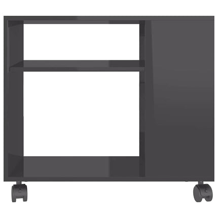 Tavolino da Salotto Grigio Lucido 70x35x55 cm Legno Multistrato