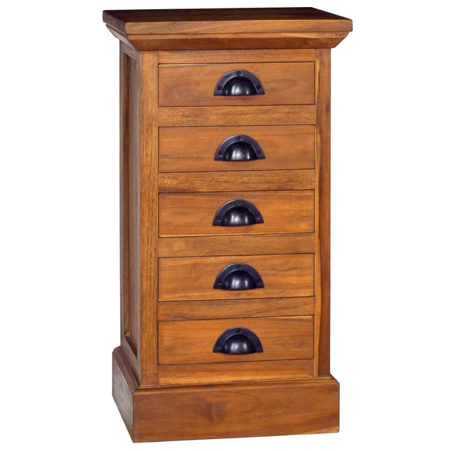 Mobiletto con 5 Cassetti 35x30x60 cm in Legno Massello di Teak