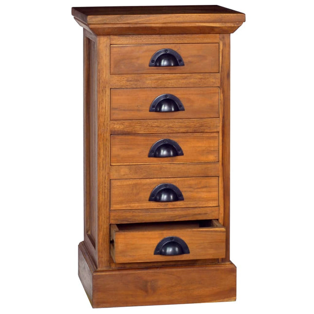 Mobiletto con 5 Cassetti 35x30x60 cm in Legno Massello di Teak