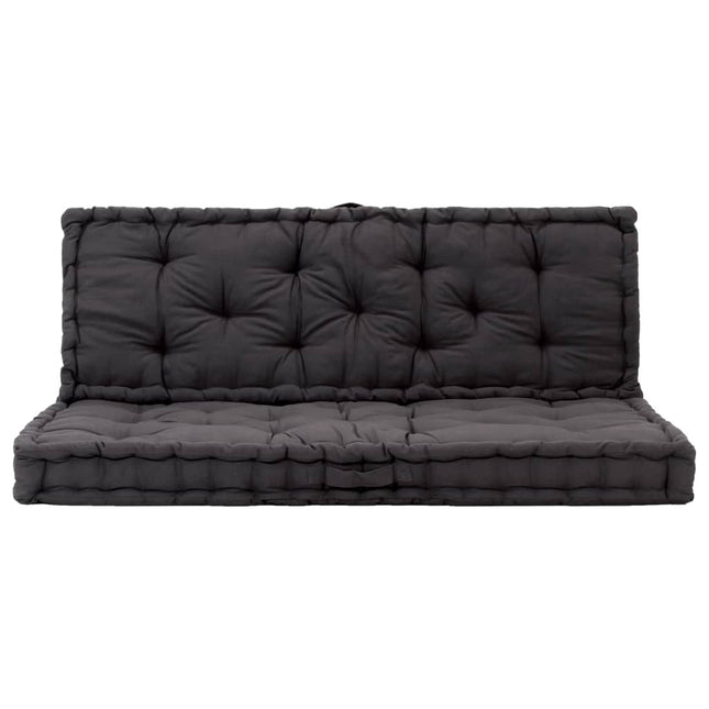 Cuscini per Pallet e Pavimento 2 pz in Cotone Nero