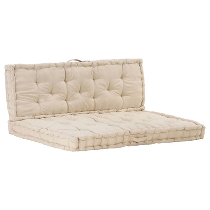 Cuscini per Pallet e Pavimento 2 pz in Cotone Beige