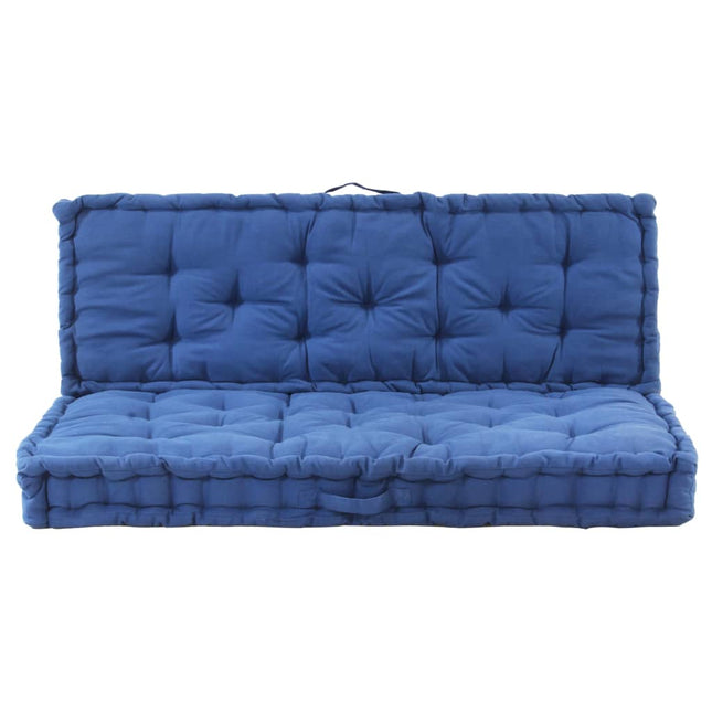 Cuscini per Pallet e Pavimento 2 pz in Cotone Blu Chiaro
