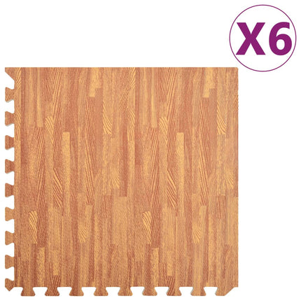 Tappetino a Incastro 6 pz Venature Legno 2,16 ÃƒÂ£Ã…Â½Ã‚Â¡ Schiuma EVA
