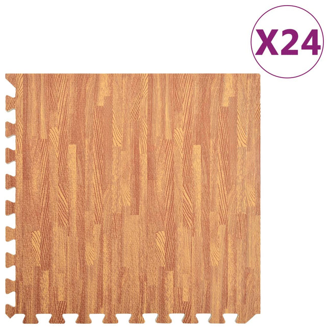 Tappetino a Incastro 24 pz Venature Legno 8,64 Ã£Å½Â¡ Schiuma EVA