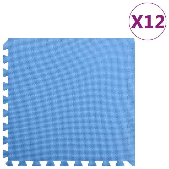 Tappetino a Incastro 12 pz 4,32 mÂ² in Schiuma EVA Blu