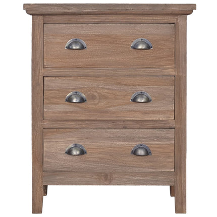 Credenza con 3 Cassetti 60x30x75 cm in Legno Massello di Teak