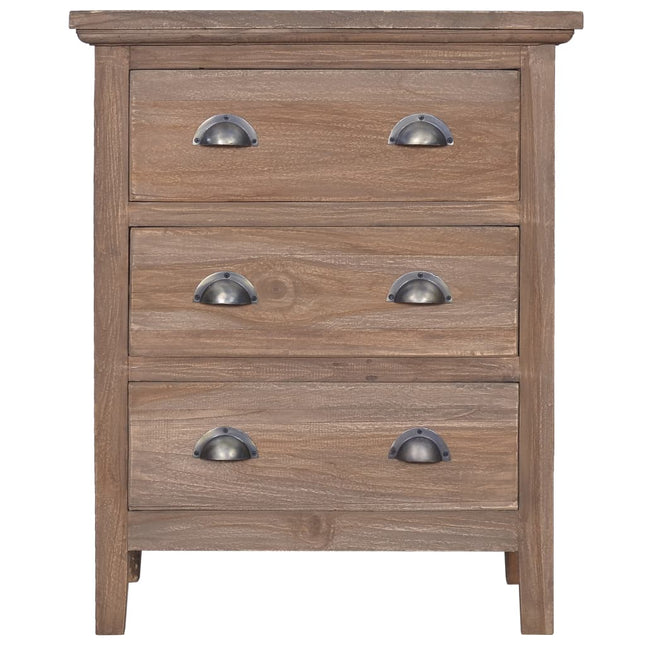 Credenza con 3 Cassetti 60x30x75 cm in Legno Massello di Teak