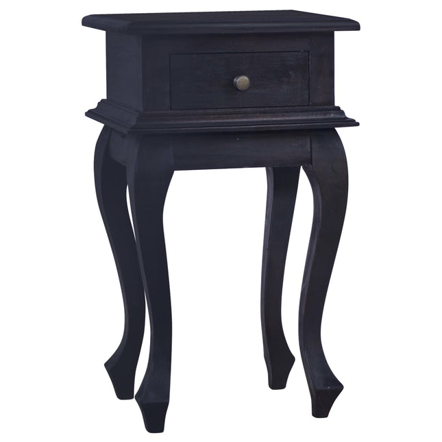 Comodino CaffÃ¨ Nero Chiaro 35x30x60cm Legno Massello di Mogano