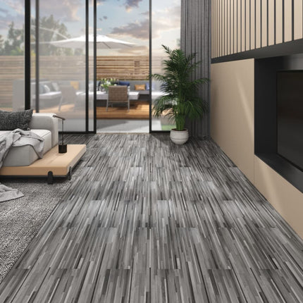 Listoni Pavimenti Non Autoadesivi PVC 5,26m² 2mm Grigio a Righe