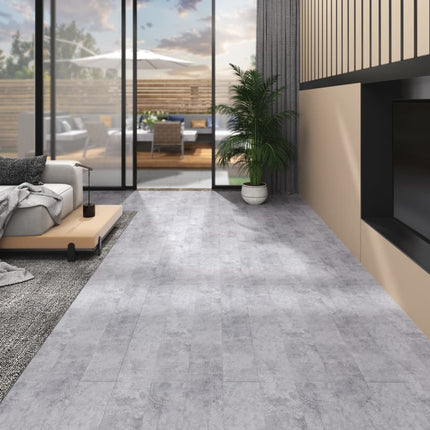 Listoni Pavimento in PVC 4,46 m² 3mm Autoadesivi Grigio Cemento